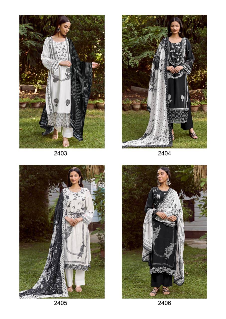 Roshnai By Kimora Suit 2403 To 2406 Series Stylish Beautiful Colourful Pure Muslin Dresses At Wholesale Price